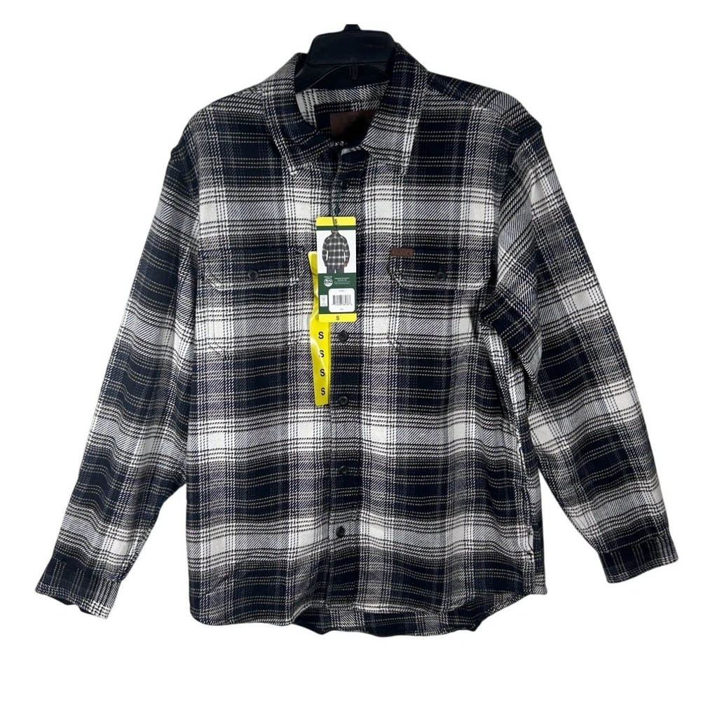 ORVIS Plaid Flannel Button Down Shirt LS Heavy Weight Gray Men's Small NEW